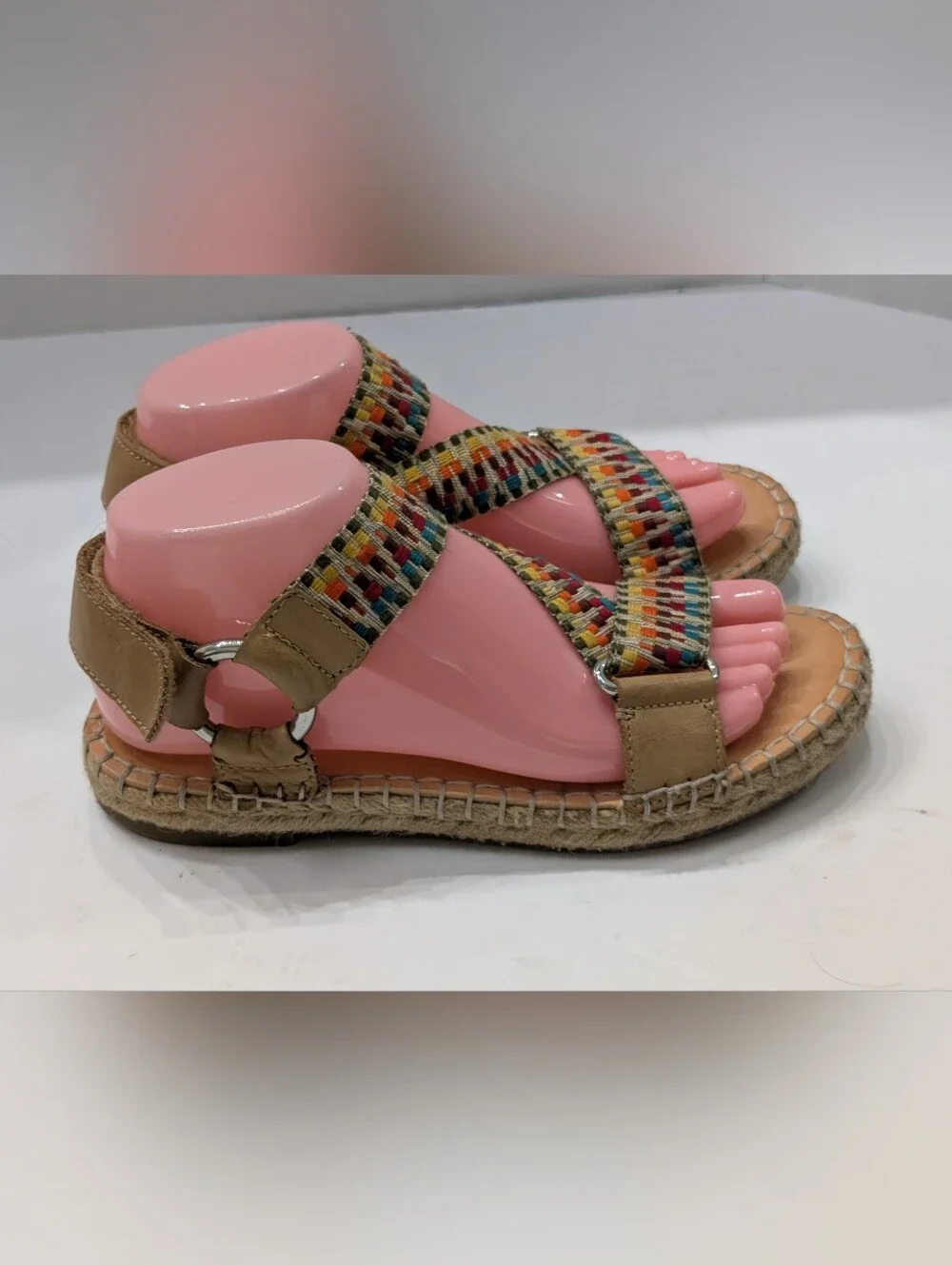 Frye & Co. Women's 7 Adjustable Asymmetrical Sandals - Kole - Rainbow D1